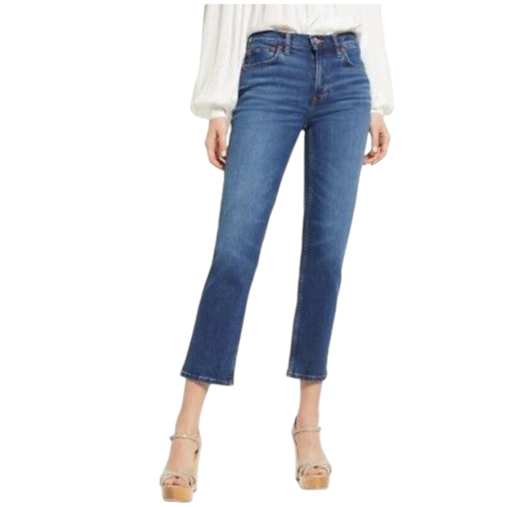 Re/Done 70s Mid Rise Stove Pipe Jeans‎ Royal Fade Zipper Fly Women's 25